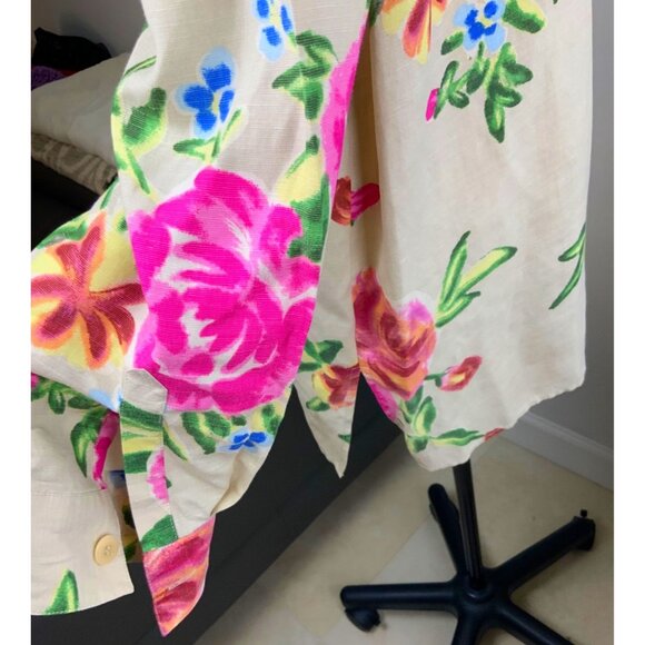 GO SILK Women long shirt  52ch 32 Long size 2X Silk  Linen - Picture 3 of 6